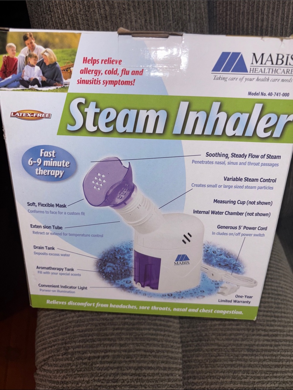 Mabis Steam Inhaler - White & Purple "Brand New"